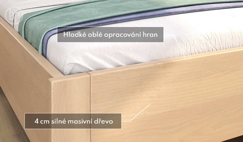 Detail opracovania úložné postele Erika